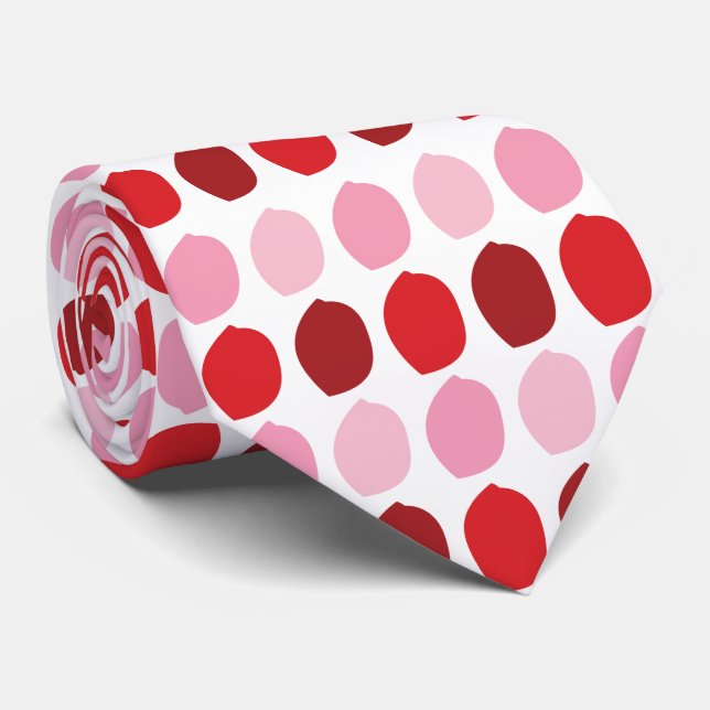 Pink Red Flower Petals Tie (Rolled)