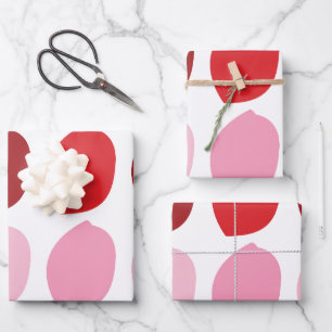 Pink Red Flower Petals Wrapping Paper Sheet