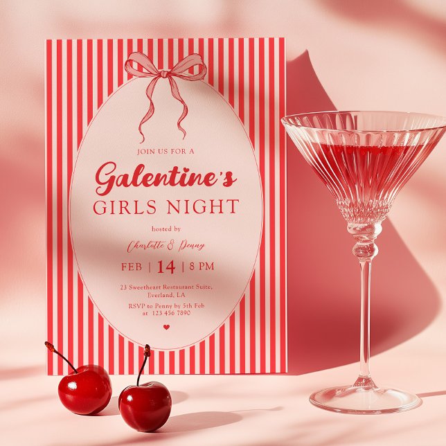 Pink Red Galentine's Party Invitation (Creator Uploaded)