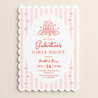 Pink Red Galentine's Party Invitation