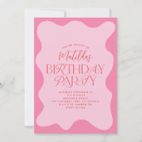 Pink red girly modern wavy bold type retro