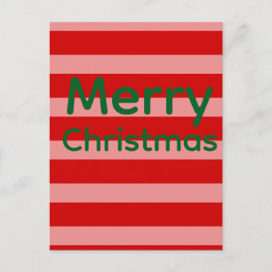 Pink Red Green Merry Christmas Postcard
