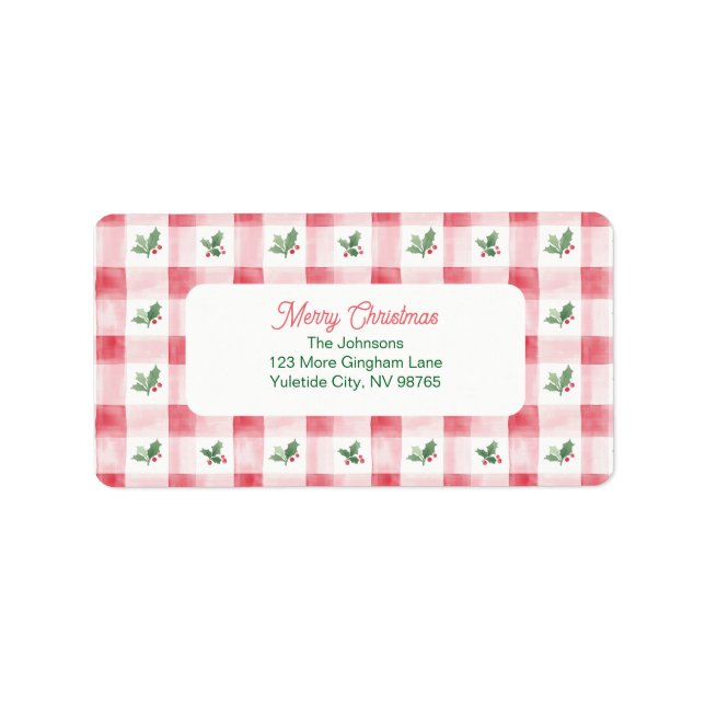 Pink Red Green Retro Pattern Christmas Label (Front)