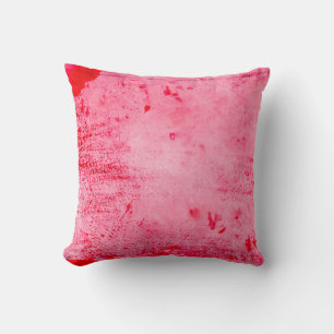 Pink Red Grunge Paint Texture Cushion
