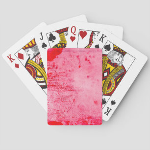 Pink Red Grunge Paint Texture Playing Cards