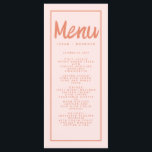 Pink Red Handwriting Typography Retro Wedding Menu<br><div class="desc">Pink Red Handwriting Typography Retro Wedding Menu</div>