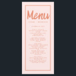 Pink Red Handwriting Typography Retro Wedding Menu<br><div class="desc">Pink Red Handwriting Typography Retro Wedding Menu</div>