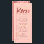 Pink Red Handwriting Typography Retro Wedding Menu<br><div class="desc">, .</div>