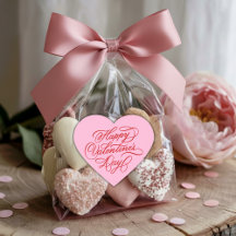 Pink & Red Happy Valentines Day Calligraphy 