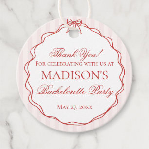 Pink & Red Heart Lingerie Bachelorette Party Favour Tags