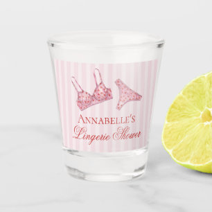 Pink & Red Heart Lingerie Shower Bachelorett Favou Shot Glass