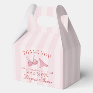 Pink & Red Heart Lingerie Shower Panty Party Gable Favour Box