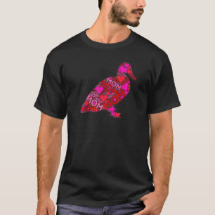 Pink Red Heart Love Mum Farm Bird Duck Mama Mothe T-Shirt