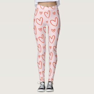 Pink & Red Hearts Leggings