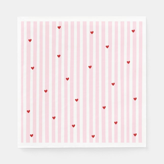 Pink Red Hearts Little Sweetheart Baby Shower Napkin (Front)
