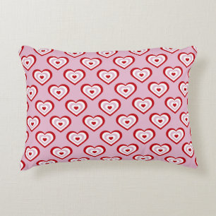 Pink Red Hearts Pattern Decorative Cushion