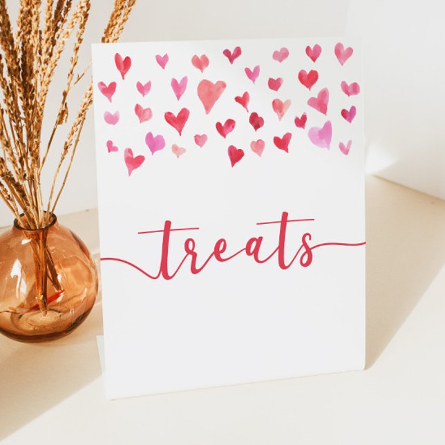 Pink Red Hearts Treats Sweets Table Party Sign (Creator Uploaded)