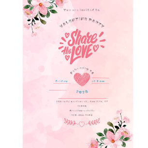 pink red illustrationvalentine`s day card