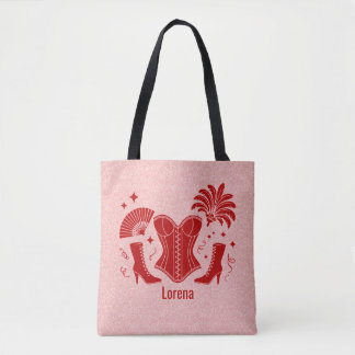 Pink + Red Las Vegas Showgirl Bridesmaid Tote Bag