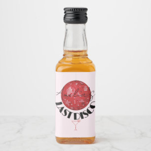 Pink red last disco ball hen party shots liquor bottle label