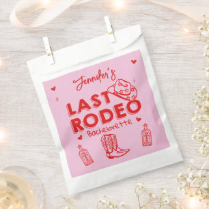 Pink Red Last Rodeo Cowgirl Bachelorette Party Favour Bag