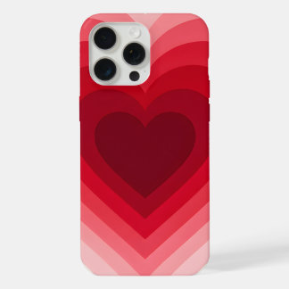 Pink Red Layered Heart Geometric Design iPhone 15 Pro Max Case