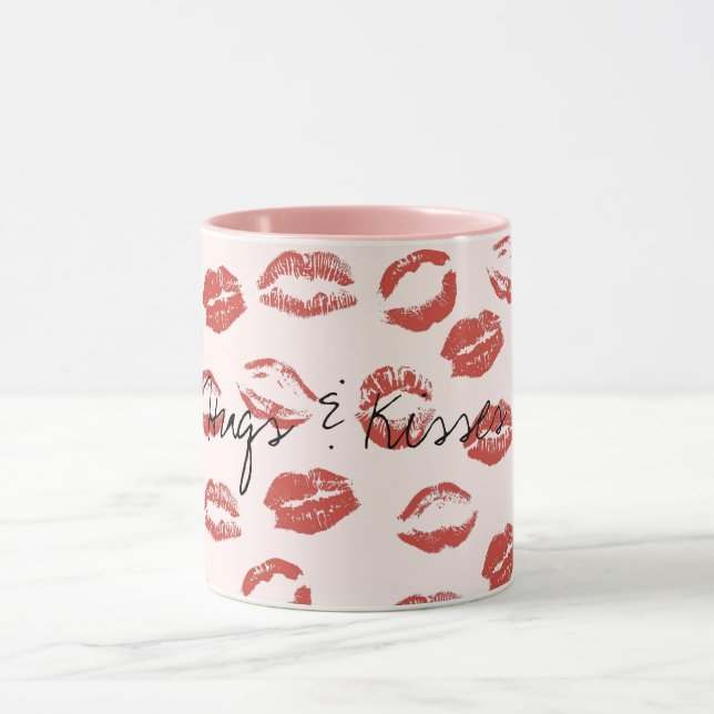 Pink Red Lips Kiss Mug (Center)