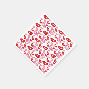 Pink Red Lipstick Prints  Napkin