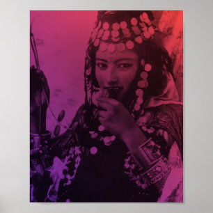 Pink Red Maghreb Ouled Naïl Berber Girl Female Pos Poster