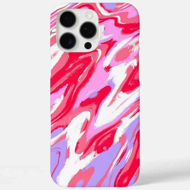 Pink Red Marble Texture Liquid Paint Mixture Case-Mate iPhone Case (Back)