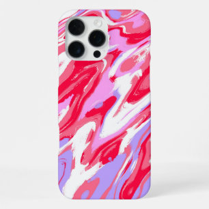 Pink Red Marble Texture Liquid Paint Mixture iPhone 16 Pro Max Case