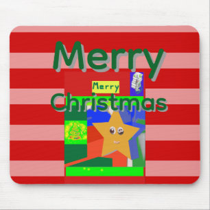 Pink Red Merry Christmas Mouse Pad