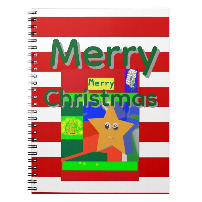 Pink Red Merry Christmas  Notebook (Front)