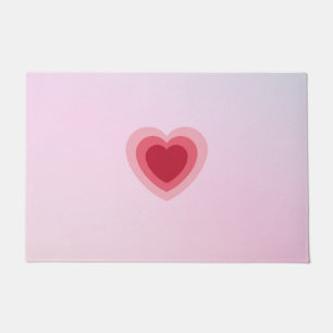 Pink Red Minimalist Cute Heart Doormat