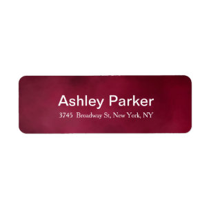 Pink Red Modern Elegant Stylish Trendy Return Address Label