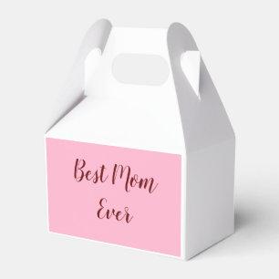 Pink red mother's day best Mum ever gift add text Favour Box