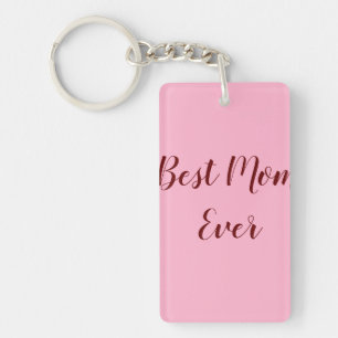 Pink red mother's day best Mum ever gift add text Key Ring