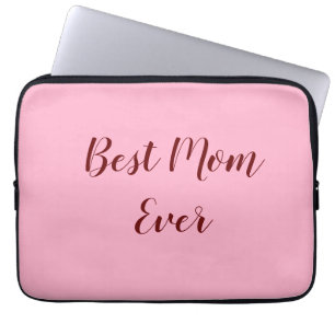 Pink red mother's day best Mum ever gift add text Laptop Sleeve