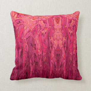 Pink Red Orange Abstract Art Cushion