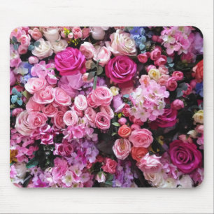 Pink Red Orange Magenta Rose Bouquet Flowers Mouse Pad