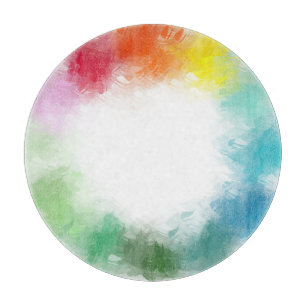 Pink Red Orange Yellow Green Blue Purple White Cutting Board