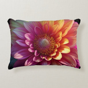 Pink Red Orange Yellow Purple Dahlia Flower Decorative Cushion