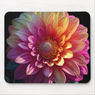 Pink Red Orange Yellow Purple Dahlia Flower Mouse Pad