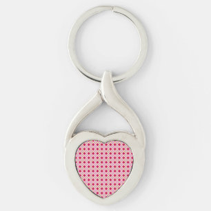Pink Red Pattern Key Ring