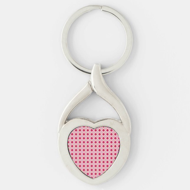Pink Red Pattern Key Ring (Front)