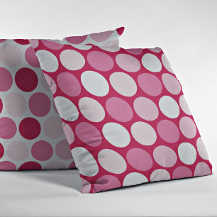 Pink & Red Polka Dots Decorative Throw Pillow
