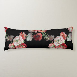 Pink & Red Poppies Pattern Custom Body Cushion