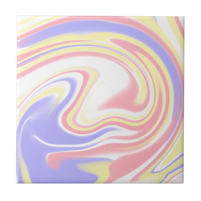 Pink red purple stripes modern custom pattern t th ceramic tile (Front)