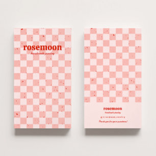 Pink Red Retro Earring Display Card