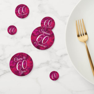 Pink Red Rose 60 and Sensational Birthday Party Confetti